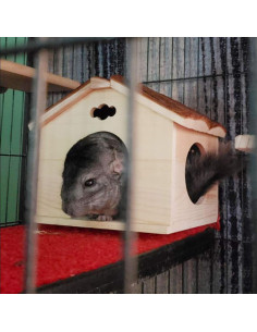 Casa de Madera Hamiledyi para Hámsters y Roedores 20x15x19 cm 2