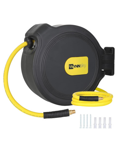 Carrete de Manguera Retráctil WYNNsky 15.24m 3/8" Automático