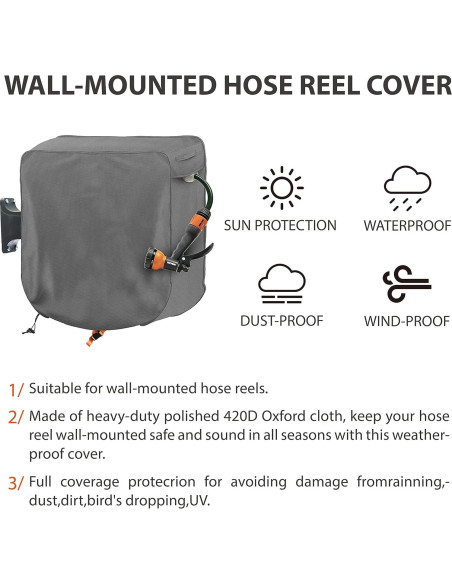 Cubierta de Carrete de Manguera Aaaspark 66 cm Impermeable