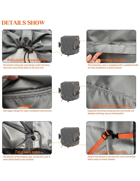 Cubierta de Carrete de Manguera Aaaspark 66 cm Impermeable