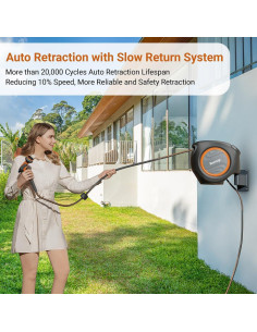 Carrete de Manguera de Jardín Ruvup 5/8" 100ft Automático 2