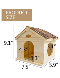 Casa de Madera para Hámster BLSMU 23.1x15x19 cm Refugio Natural 2