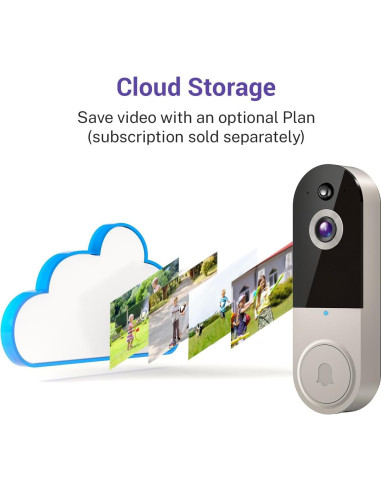 Cámara de Timbre de Video 1080P BoilNano Inalámbrica con Visión Nocturna