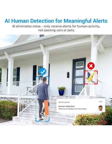 Cámara Timbre Video Inalámbrica 1080p NUMLAKE con IA