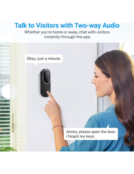 Cámara Timbre Video Inalámbrica 1080p NUMLAKE con IA