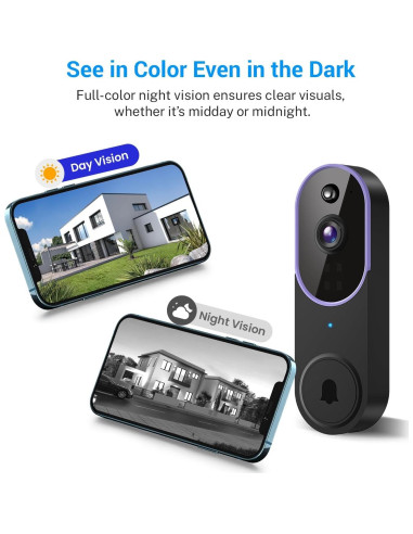 Cámara Timbre Video Inalámbrica 1080p NUMLAKE con IA