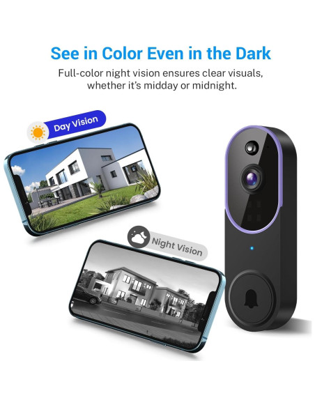 Cámara Timbre Video Inalámbrica 1080p NUMLAKE con IA