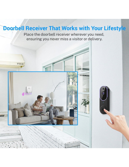 Cámara Timbre Video Inalámbrica 1080p NUMLAKE con IA