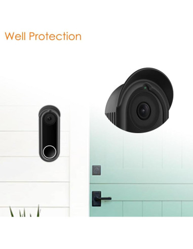 Funda de Silicona Fintie para Timbre Google Nest 1/2 Gen Negra