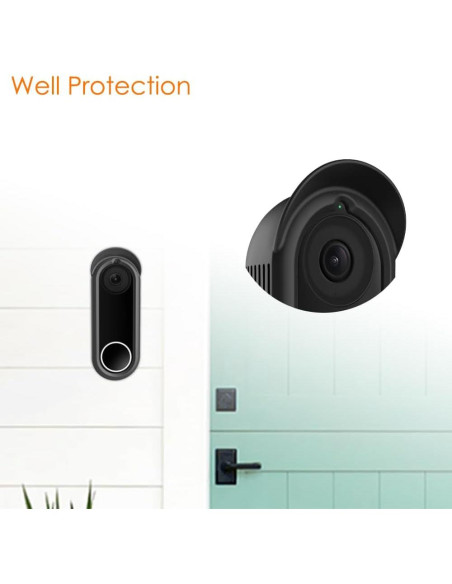 Funda de Silicona Fintie para Timbre Google Nest 1/2 Gen Negra