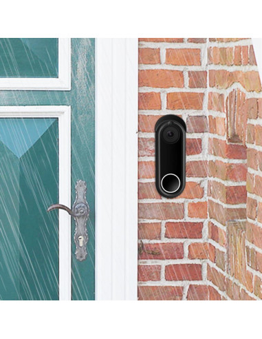 Funda de Silicona Fintie para Timbre Google Nest 1/2 Gen Negra