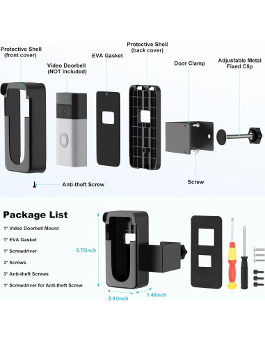 Soporte Antirrobo para Timbre de Video Ring - GAHOGA