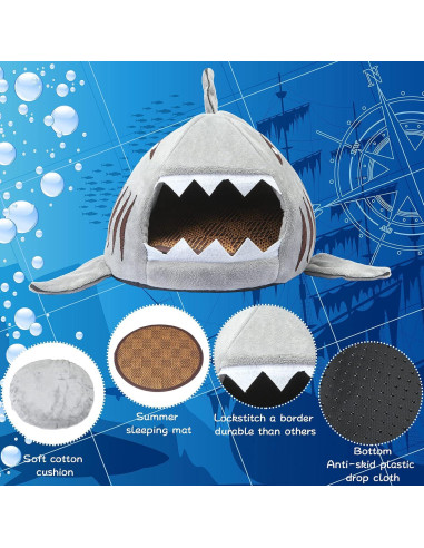 Cama Escondite para Mascotas Jetec Gris 16x16cm Suave