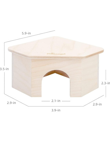 Refugio de Madera para Hámster Niteangel - Casa de Hábitat 15.9x15.8 cm