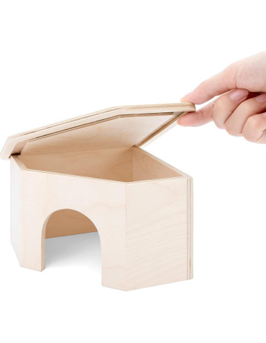 Refugio de Madera para Hámster Niteangel - Casa de Hábitat 15.9x15.8 cm