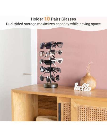 Organizador de Gafas de Sol Rotativo Mkono 360 Negro