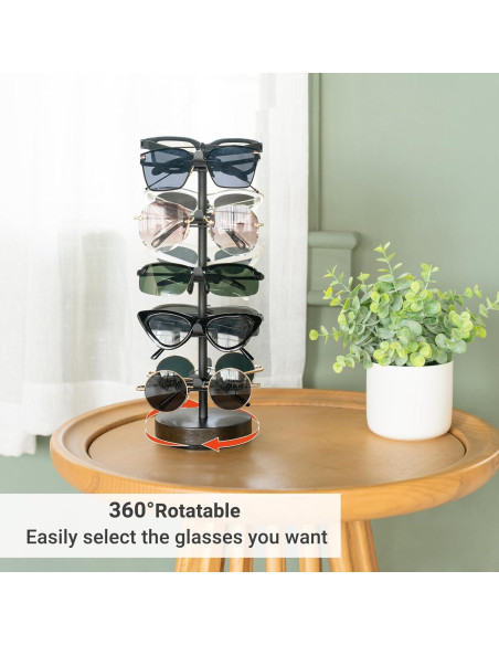 Organizador de Gafas de Sol Rotativo Mkono 360 Negro