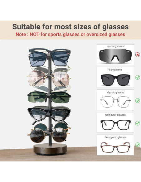 Organizador de Gafas de Sol Rotativo Mkono 360 Negro