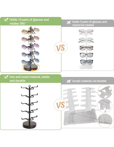 Organizador de Gafas de Sol Rotativo Mkono 360 Negro