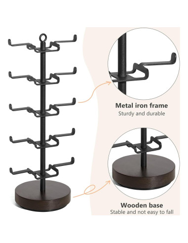 Organizador de Gafas de Sol Rotativo Mkono 360 Negro