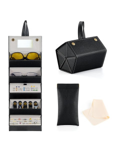 Organizador de Gafas de Sol CO-Z Plegable con Espejo y 5 Compartimentos