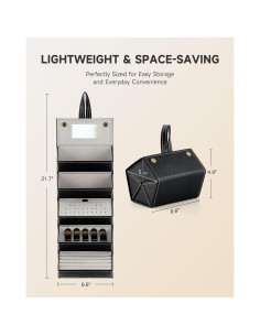 Organizador de Gafas de Sol CO-Z Plegable con Espejo y 5 Compartimentos 2