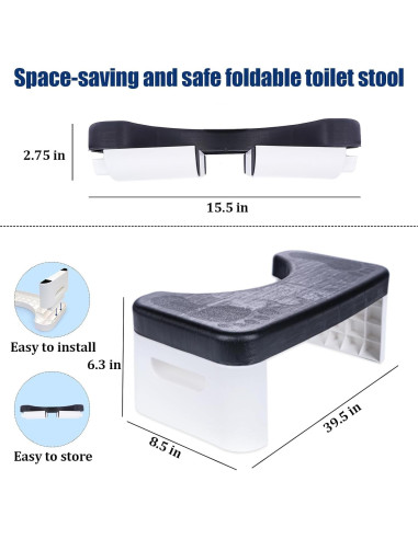 Taburete de Inodoro Plegable Coldcool Blanco 7" Antideslizante