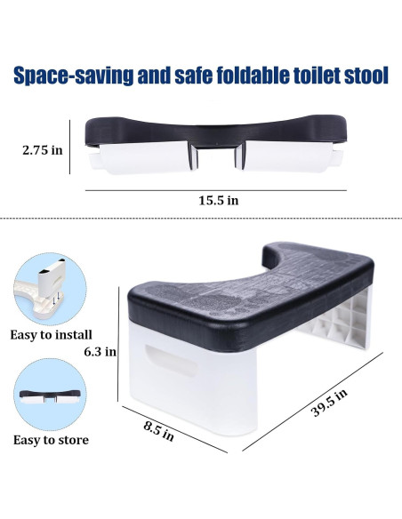 Taburete de Inodoro Plegable Coldcool Blanco 7" Antideslizante