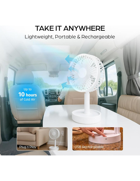 Ventilador Plegable MyFoldaway Bell+Howell 3 Velocidades 10-102 cm