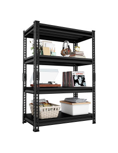 Estantería de Metal SUPPNEED 4 Niveles 544 kg Ajustable Negra