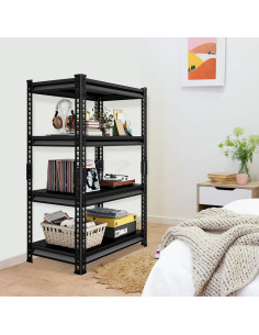 Estantería de Metal SUPPNEED 4 Niveles 544 kg Ajustable Negra 2