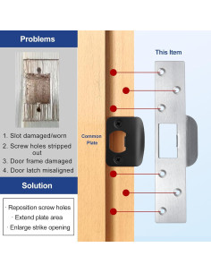 Placa de Strike Extra-Larga 17.78 cm MOSECYOU Níquel Satinado 2