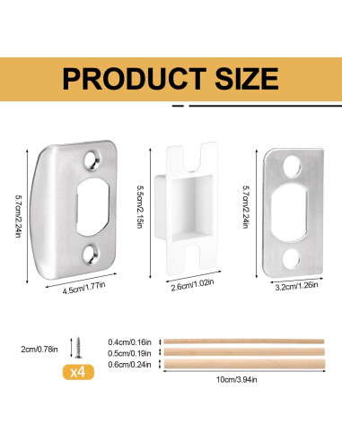 Juego de Placa de Golpe de Puerta PEUTIER 57x45mm Acero Inoxidable