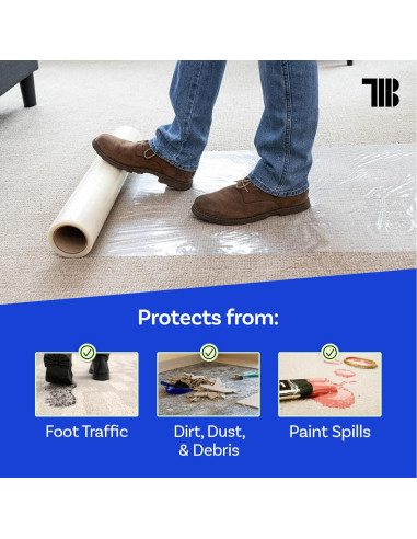 Película Protectora de Alfombra TapeManBlue 60cm x 61m