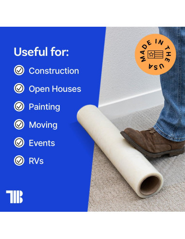 Película Protectora de Alfombra TapeManBlue 60cm x 61m