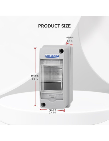 Caja de Protección Mollom 2 Vías IP65 para Interruptor Automático