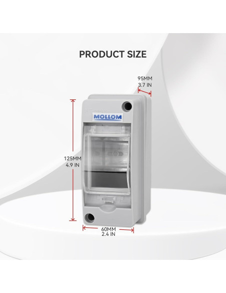 Caja de Protección Mollom 2 Vías IP65 para Interruptor Automático