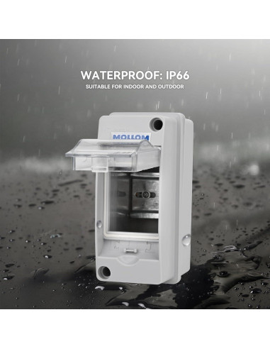 Caja de Protección Mollom 2 Vías IP65 para Interruptor Automático