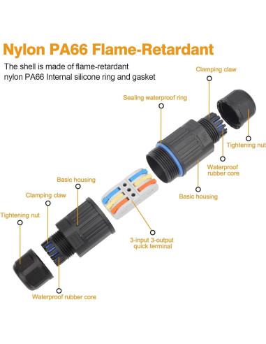 Caja de Conexiones Impermeable IP68 Linkstyle 3 Pines 10PCS