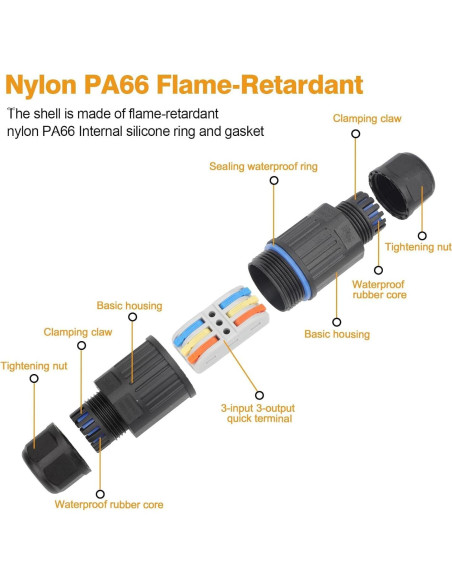 Caja de Conexiones Impermeable IP68 Linkstyle 3 Pines 10PCS