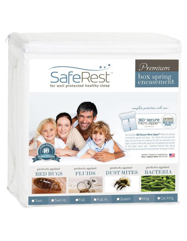 Funda de Box Spring SafeRest Reina 23 cm Impermeable y Transpirable