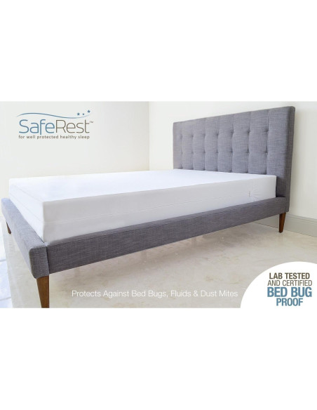 Funda de Box Spring SafeRest Reina 23 cm Impermeable y Transpirable