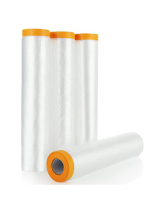 4 Rollos de Plástico Enmascarar LDHHYH 2.4m x 20m a Prueba de Agua