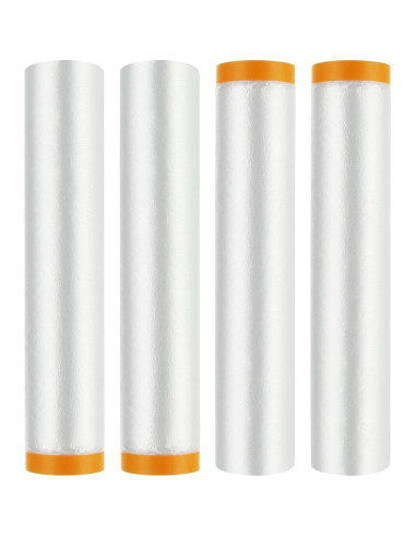 4 Rollos de Plástico Enmascarar LDHHYH 2.4m x 20m a Prueba de Agua