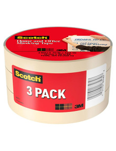 Cinta de Enmascarar Scotch 3 Rollos 1.78 cm x 50 m Adhesivo Fuerte