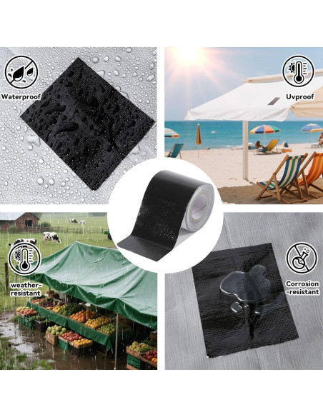 Cinta de Reparación de Toldos Tarpware 7.62 cm x 9.14 m Impermeable