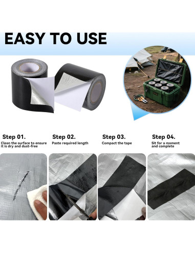 Cinta de Reparación de Toldos Tarpware 7.62 cm x 9.14 m Impermeable