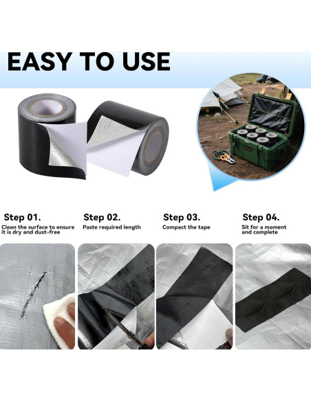 Cinta de Reparación de Toldos Tarpware 7.62 cm x 9.14 m Impermeable