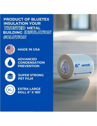 Cinta de Barrera de Vapor BlueTex 15.24 cm x 54.86 m - Impermeable