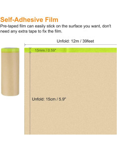 Cinta de Enmascarar Autoadhesiva uxcell 15cm x 12m 3 Rollos 2